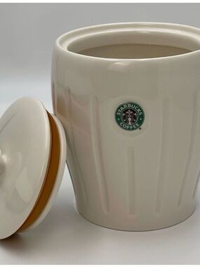 Starbucks Cream Ceramic Canister with Lid 2003